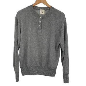 Monrow + Soul Top Womens‎ Small Gray Soul Cycle Henley Long Sleeve